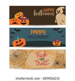 halloween banners template design vector illustration