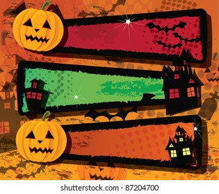 Halloween banners, vector
