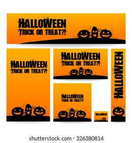 Banners de Halloween - plantillas de diseño vectorial. Diferentes tamaños estándar.