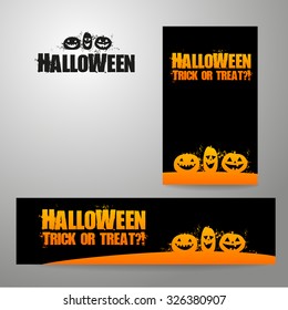 Halloween banners - vector design templates. Different standard sizes.