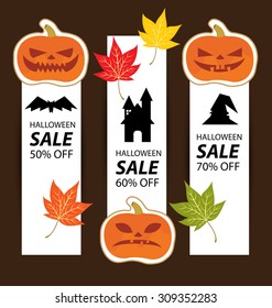 Halloween banners vector illustration.