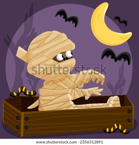 For a Halloween bash, Mummy got out of bed.