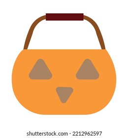 Ilustración del vector de iconos de relleno de cesta de Halloween
