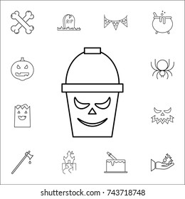 HALLOWEEN BASKET ICON. Set of Halloween icons on white background