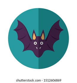 halloween bat animal character icon vector illustration design