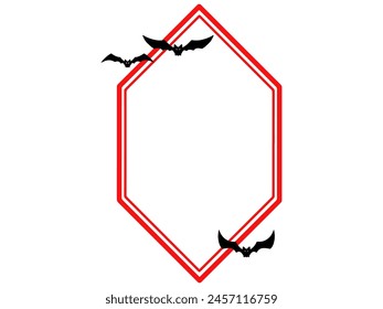 Fondo de murciélago de Halloween con marco