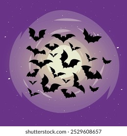 Halloween And Bat Background Vector Design.