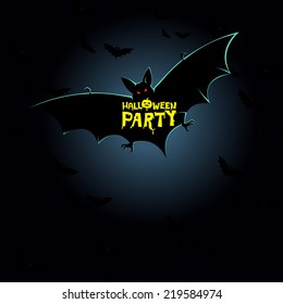 Halloween bat background,Vector holiday concept