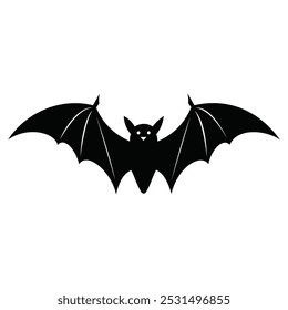 Halloween Bat Black Color Illustration