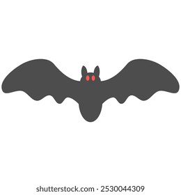 Halloween bat. black bat silhouette with red eyes. vampire. scary creature. scary animal. mystical. vector illustration. Dracula. Halloween characters.