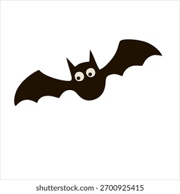 Halloween bat black. Vector illustration.