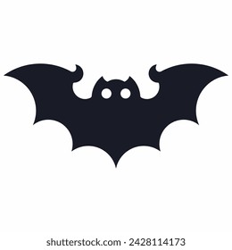 Halloween bat black vector silhouette isolated on a white background.