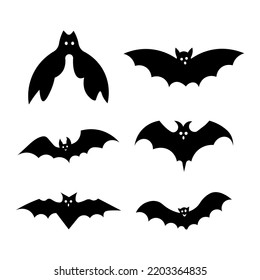 Halloween bat black and white set 