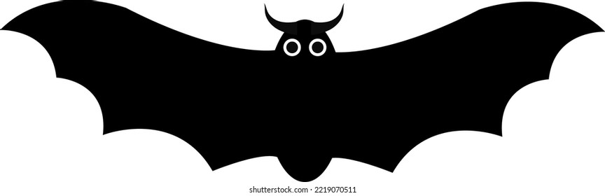 Halloween bat cartoon icon black silhouette. Halloween bat icon. Simple illustration of Halloween bat vector icon for web
