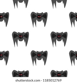 Halloween bat and cat creepy seamless pattern. vector illustration for fashion textile print and wrapping with festive design.
