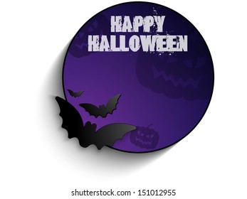 Halloween Bat Circle Frame Pumpkin Background Vector