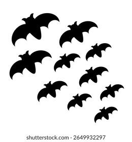 Halloween bat clip art graphic resources. Bat silhouette fly vector isolated in white background