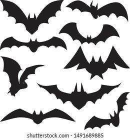 Halloween bat clip art silhouette vector. Editable and ready to use.