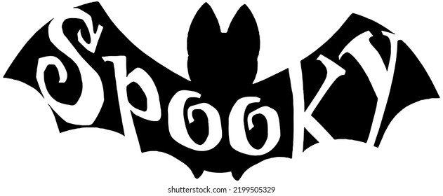 Halloween Bat Clip Art With The Word Spooky Written On It 