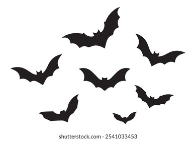 Halloween bat collection, halloween bat elemen, vector black bat. Eps 10