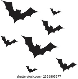 Halloween Fledermaus Kollektion. Halloween Element, Fledermausflocke Halloween Element, Vektorschwarz, Fledermausflocke Halloween Element