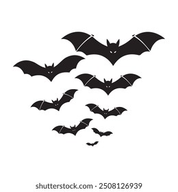 Halloween bat collection,halloween bat element, bat silhouette vector