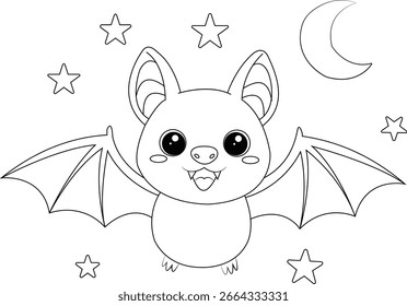 A Halloween bat coloring page