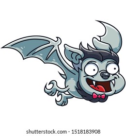 Halloween Bat. A Cute little Dracula has become a bat. Elements for you Halloween. Vector illustration in cartoon style.