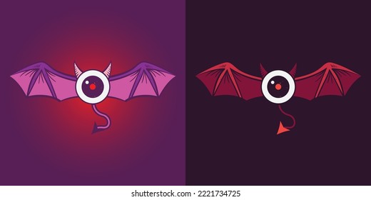 Halloween Bat Eye Vektordesign Illustration