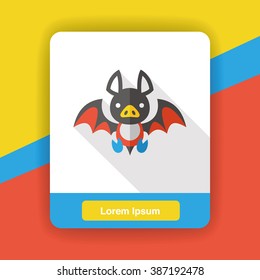 halloween bat flat icon