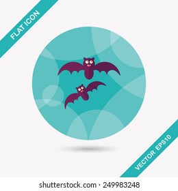 Halloween bat flat icon with long shadow,eps10