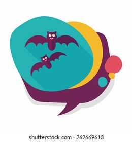 Halloween bat flat icon with long shadow,eps10