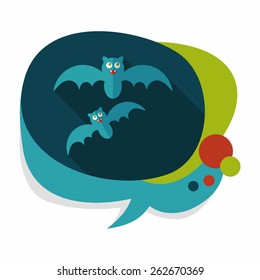 Halloween bat flat icon with long shadow,eps10