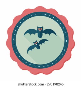 Halloween bat flat icon with long shadow,eps10
