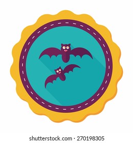 Halloween bat flat icon with long shadow,eps10