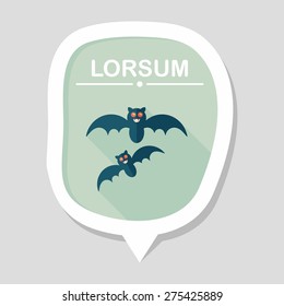 Halloween bat flat icon with long shadow,eps10