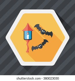 Halloween bat flat icon with long shadow,eps10
