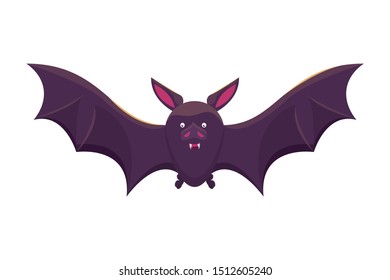 halloween bat flying animal icon vector illustration design