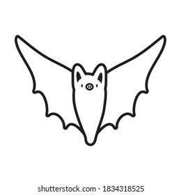 halloween bat flying line style vector illustration design