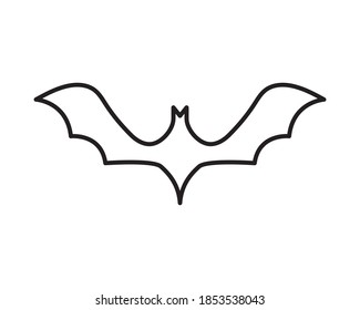 halloween bat flying line style vector illustration design