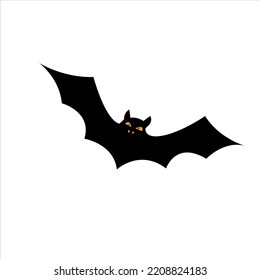 Halloween bat flying with scary face. illustration. Vector. Logos. Web. App