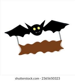 Halloween bat flying with space for text