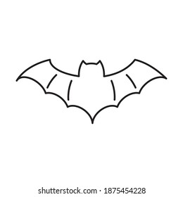 halloween bat flying style line icon vector illustration design