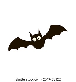 Halloween bat is flying. Vector icon. Vampire logo. Scary sign.
