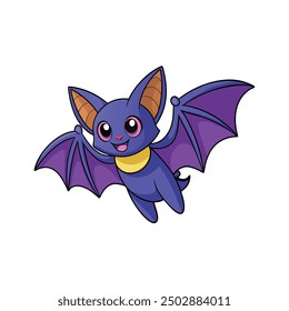 Halloween Bat Flying Vector Illustration, Cartoon, Clipart and Line Art Design