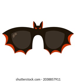 Halloween bat glasses vector cartoon illustration isolated on a white background.