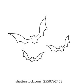 Halloween, bat hand drawn pattern. White