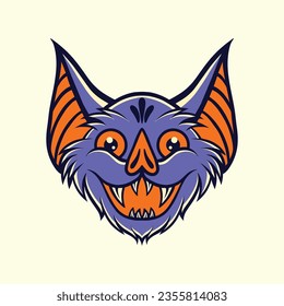 Halloween Bat Head vector art