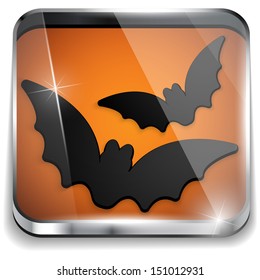 Halloween Bat Icon Button Application Vector