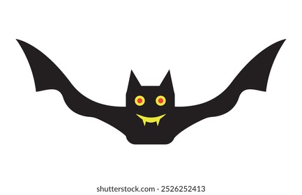 Halloween bat icon with face 
Vector icon for halloween holiday, scary bat